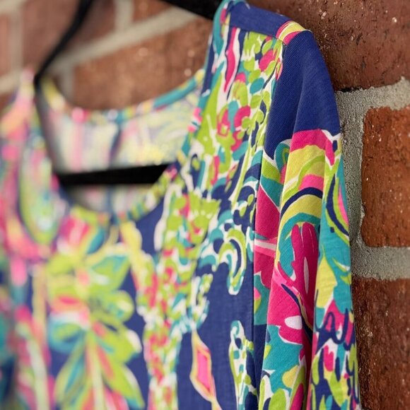 Lilly Pulitzer Pima Cotton Shift Dress M Paisley - Picture 2 of 7